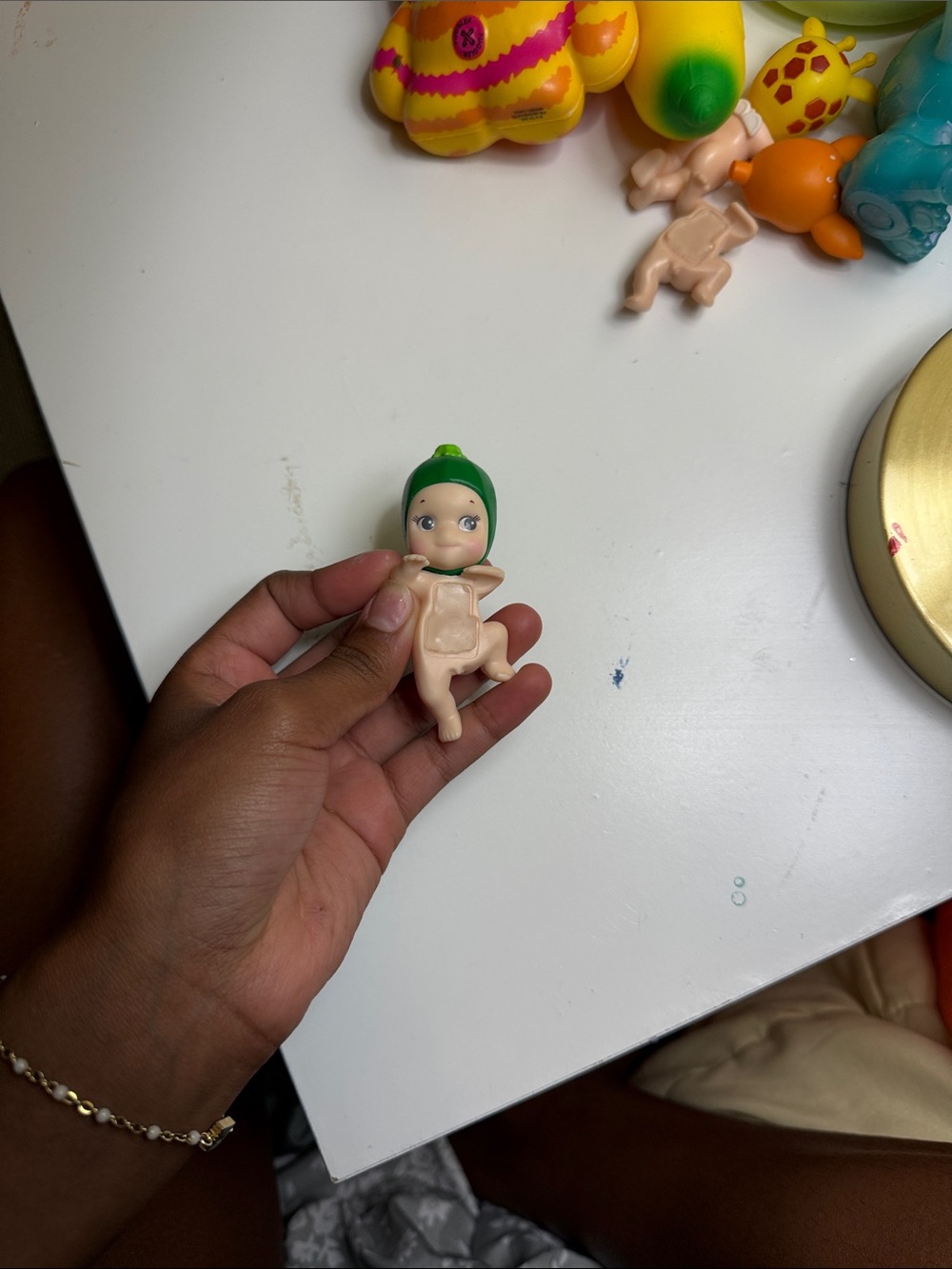 Cute Green-Headed Baby Doll Figure for Kids Toys